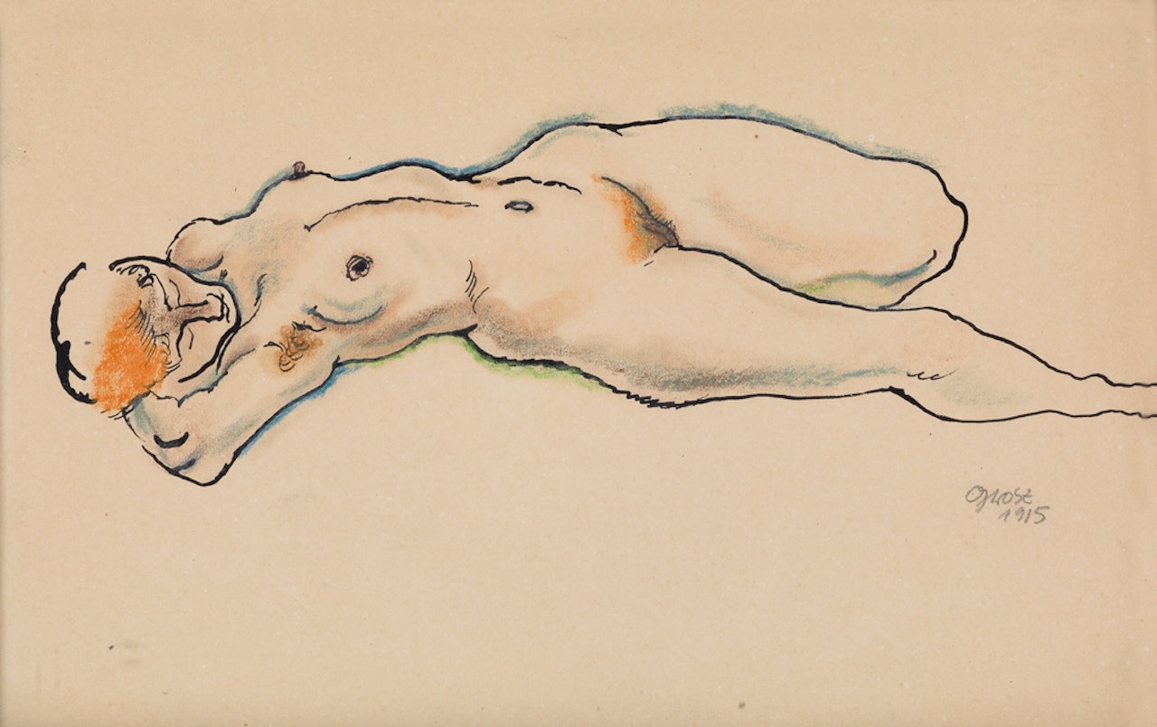 Liegender Weiblich Akt by George Grosz