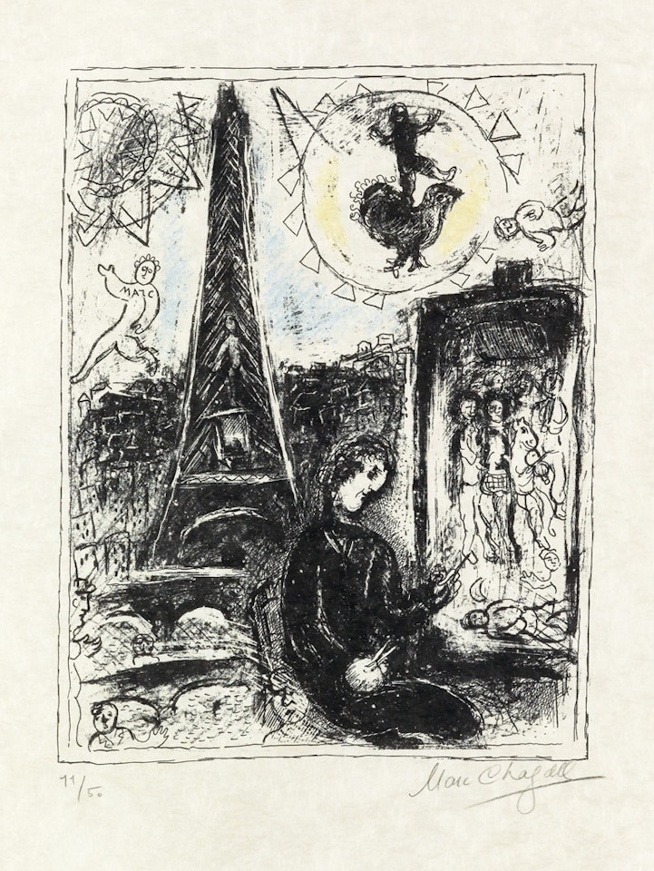 Le Peintre à la Tour Eiffel by Marc Chagall