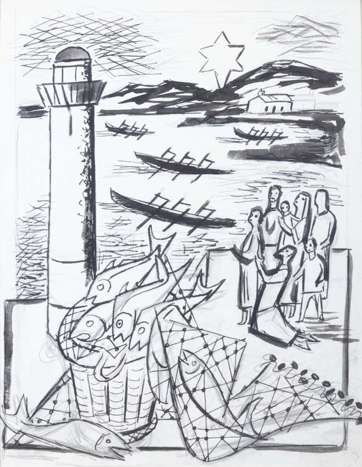 The Fruits of the Sea with Lighthouse by Norah McGuinness