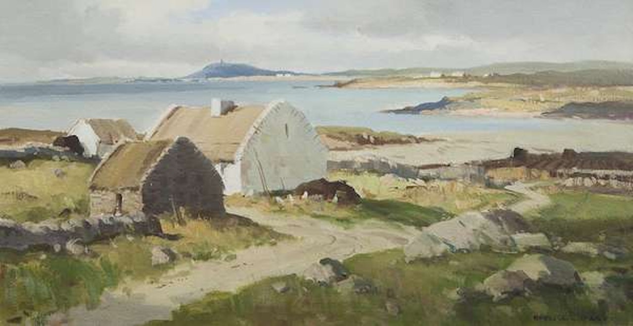 Galway Cottages - at Foordiass, Connemara by Maurice Canning Wilks