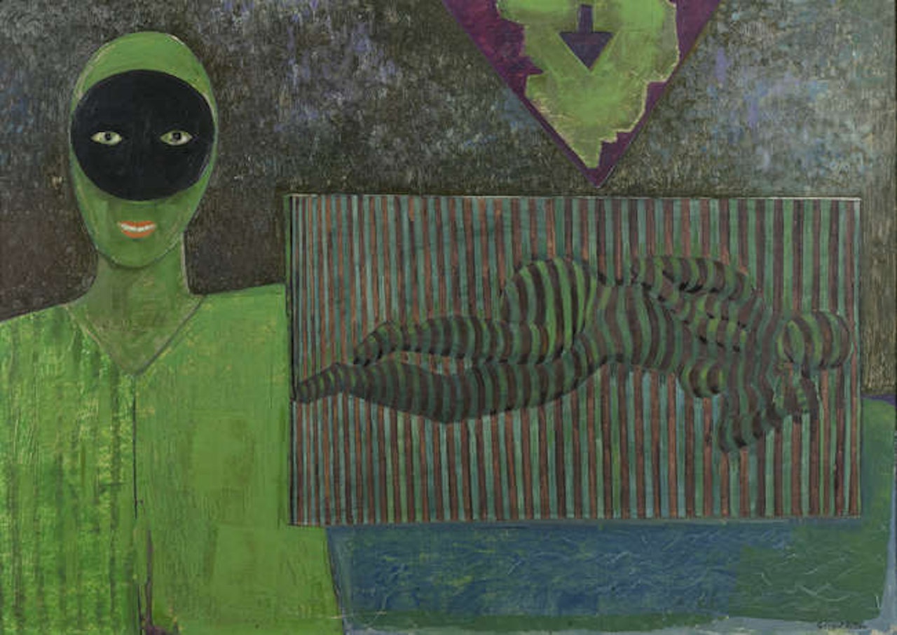 Masked Figure and Nude by Gerard Dillon