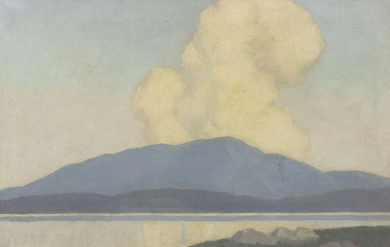 Western Lake and Mountain Landscape by Paul Henry