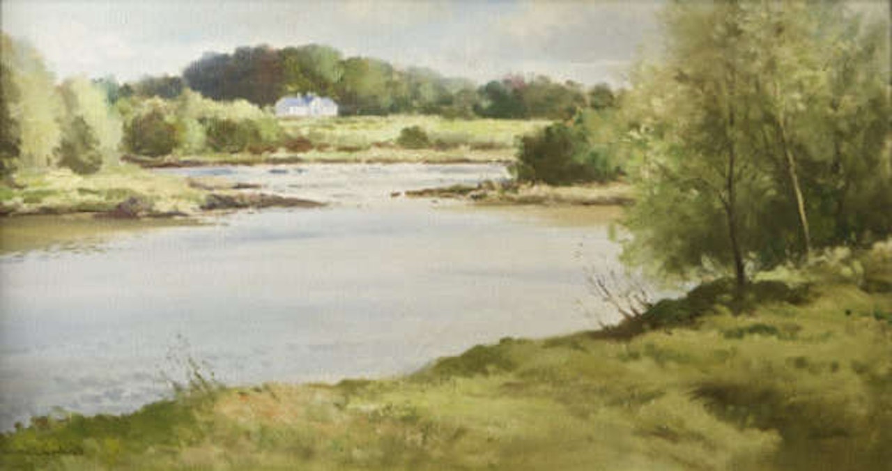 Wooded Landscape with River and House by Maurice Canning Wilks