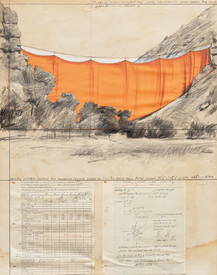 Valley Curtain (Project for Colorado) Grand Hogback, 7 Miles North from Rifle by Christo