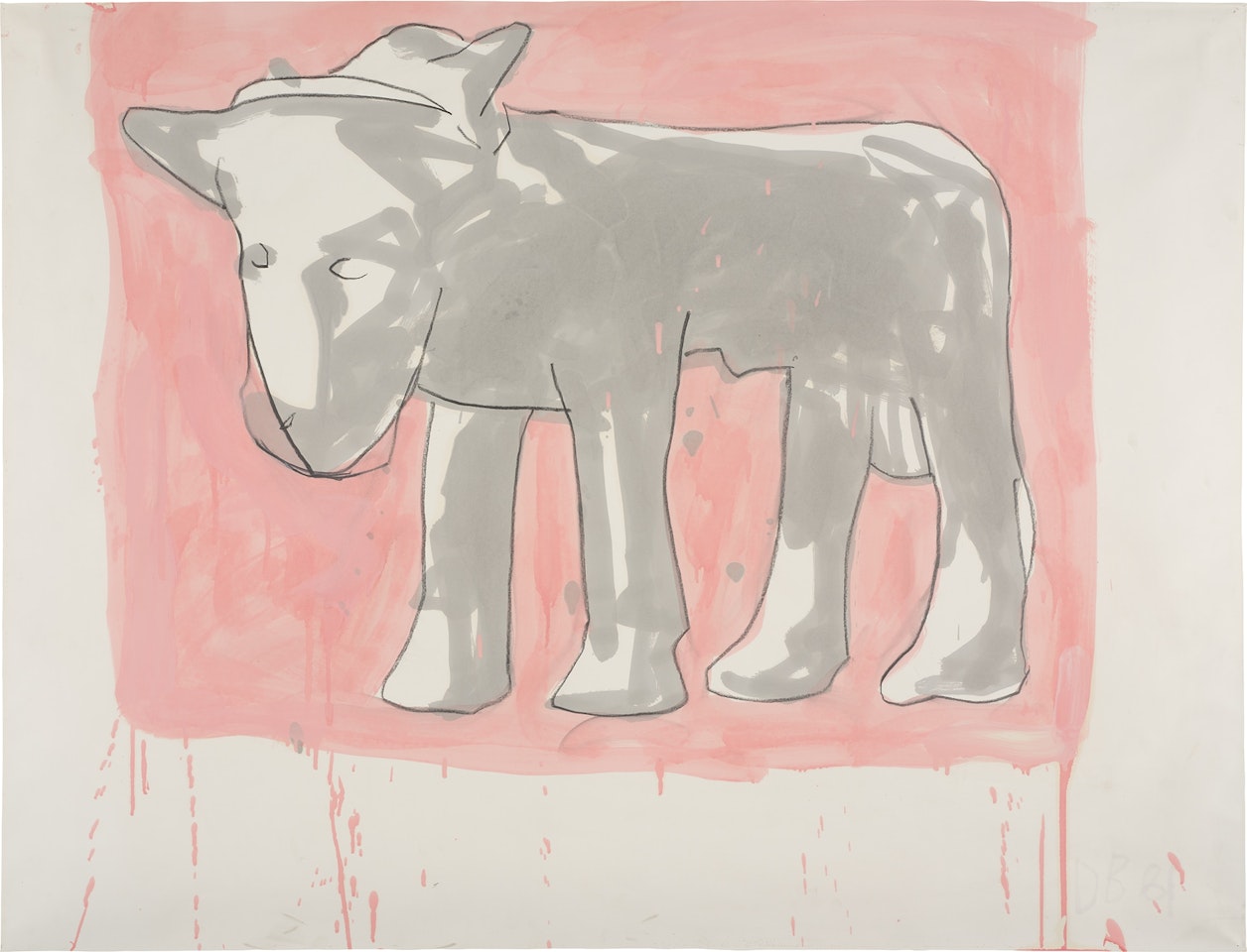 Untitled (pink cow) by Donald Baechler