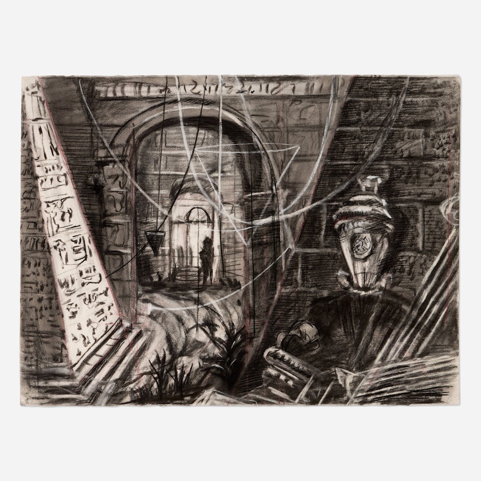 Drawing from Preparing the Flute (Outdoor Scene) by William Kentridge