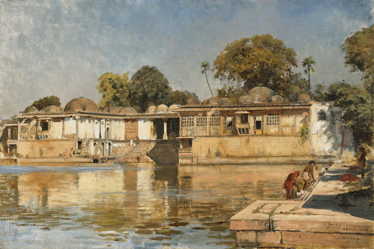 Tomb of the Sultans and Lake at Sarkhej, near Ahmedabad by Edwin Lord Weeks