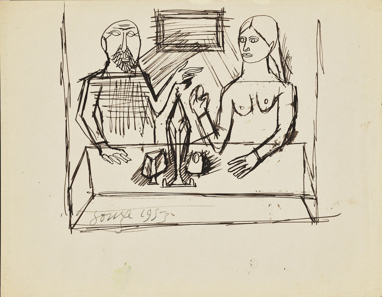 Untitled (Study for Mystic Repast) by Francis Newton Souza
