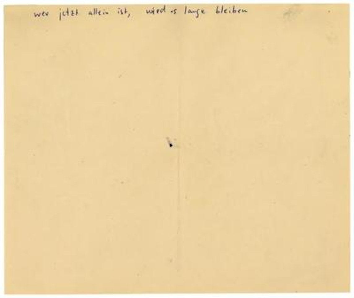 Untitled (Wer jetzt allein ist, wird es lange bleiben) by Anselm Kiefer