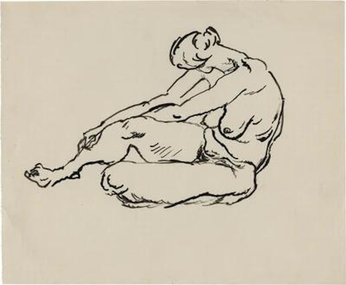 Sitzender Akt, abgewendet (Seated Nude, Turned Away) by George Grosz