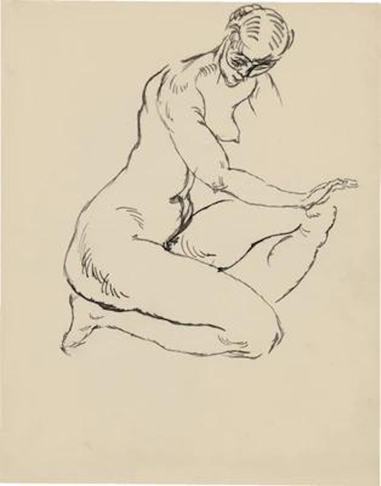 Kniender weiblicher Akt (Kneeling Female Nude) by George Grosz