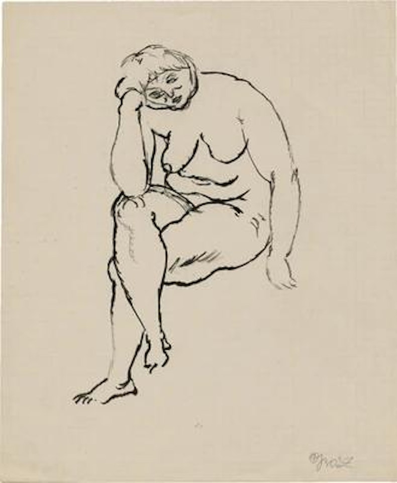Sitzender weiblicher Akt (Sitting Female Nude) by George Grosz