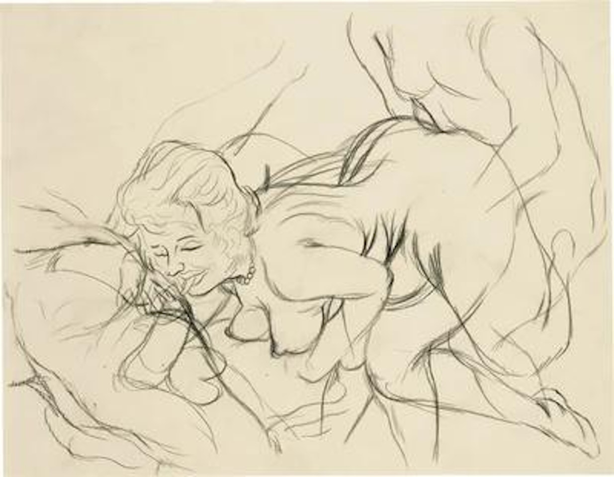 Ménage-à-trois (Eva, Lotte and George) by George Grosz