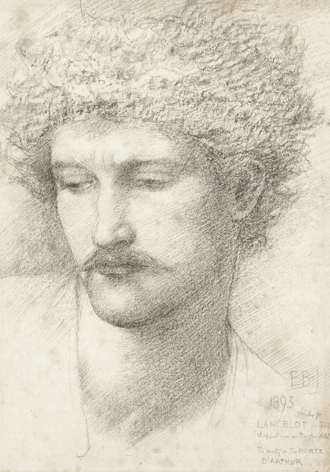 Study for Lancelot for The Departure of the Knights tapestry by Edward Coley Burne-Jones