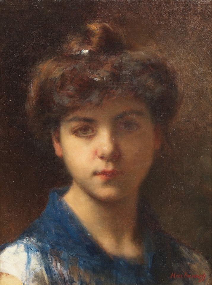 Portrait of a young girl by Alexei Harlamoff