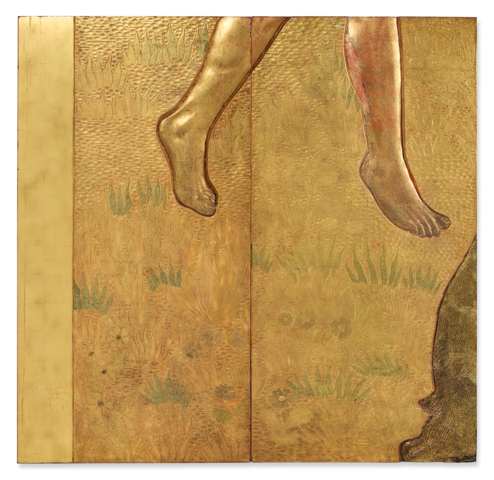 Two Panels from “Les Vendages” by Jean Dunand