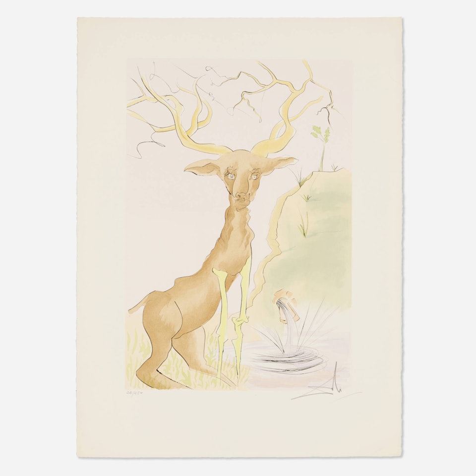 Le Cerf se voyant dans l"eau (from Le Bestiaire de la Fontaine) by Salvador Dali