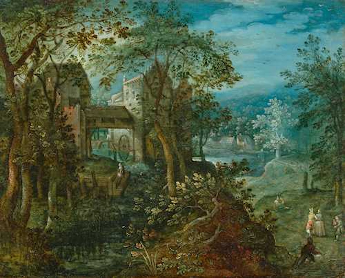 Landscape with a mill. by Anton Mirou