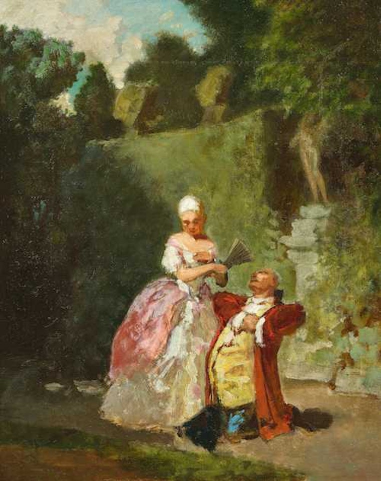 Der Liebesschwur im Park (The declaration of love in the park) by Carl Spitzweg