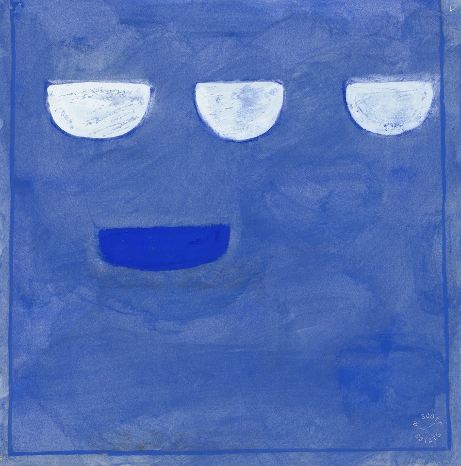 Three Forms on Blue by William Scott