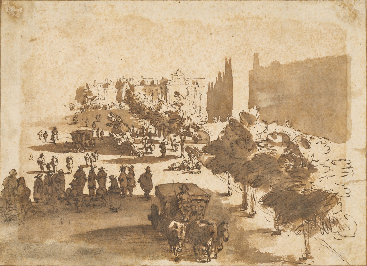 Vue du Lange Voorhout à La Haye by Jan de Bisschop