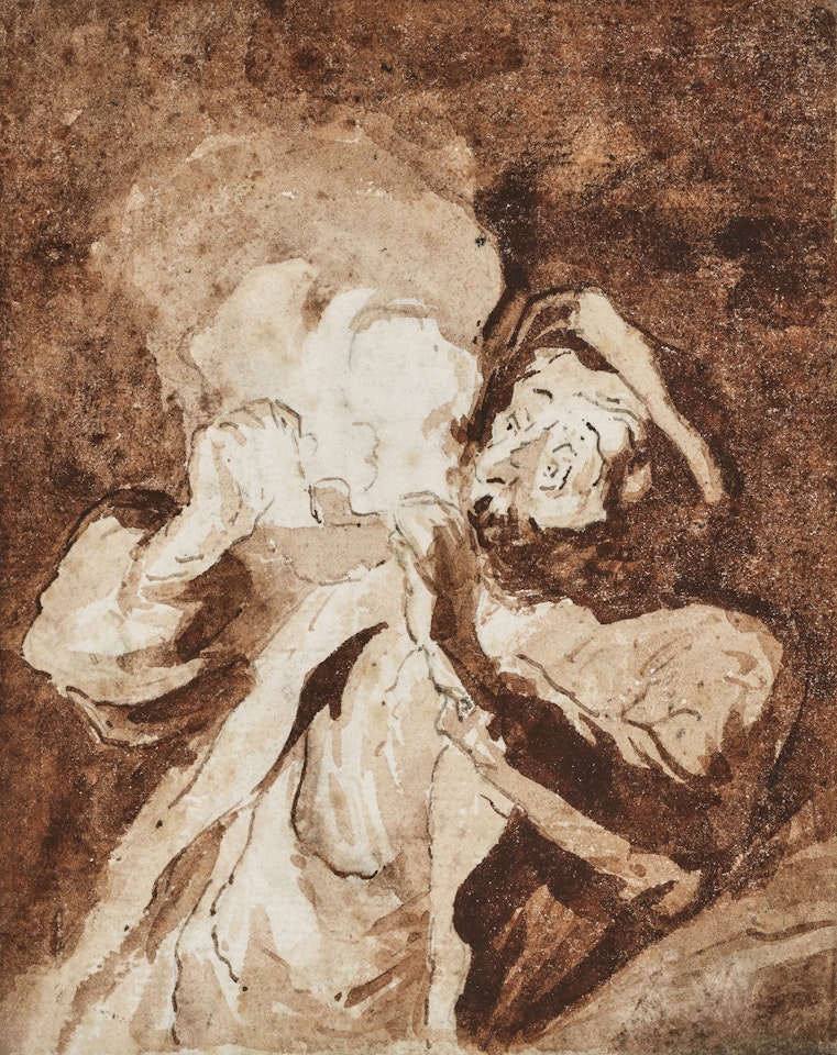 Fumeur allumant sa pipe by Honoré Daumier