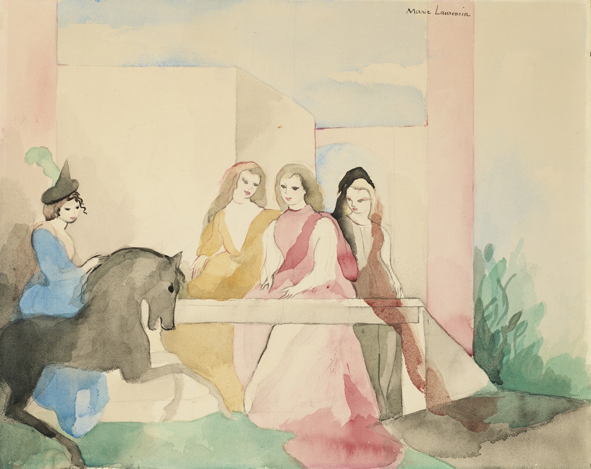 Amazone et trois jeunes femmes by Marie Laurencin