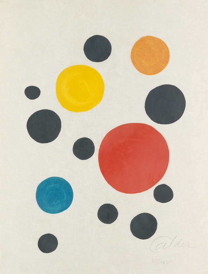 Cercles noir, rouge, bleu by Alexander Calder