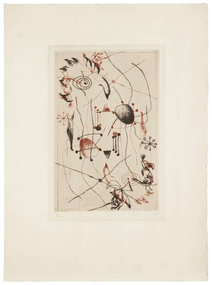 Série noire et rouge: one plate by Joan Miró