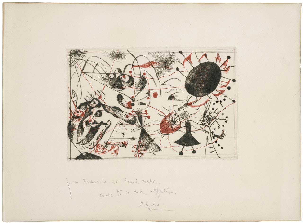 Série noire et rouge: one plate by Joan Miró