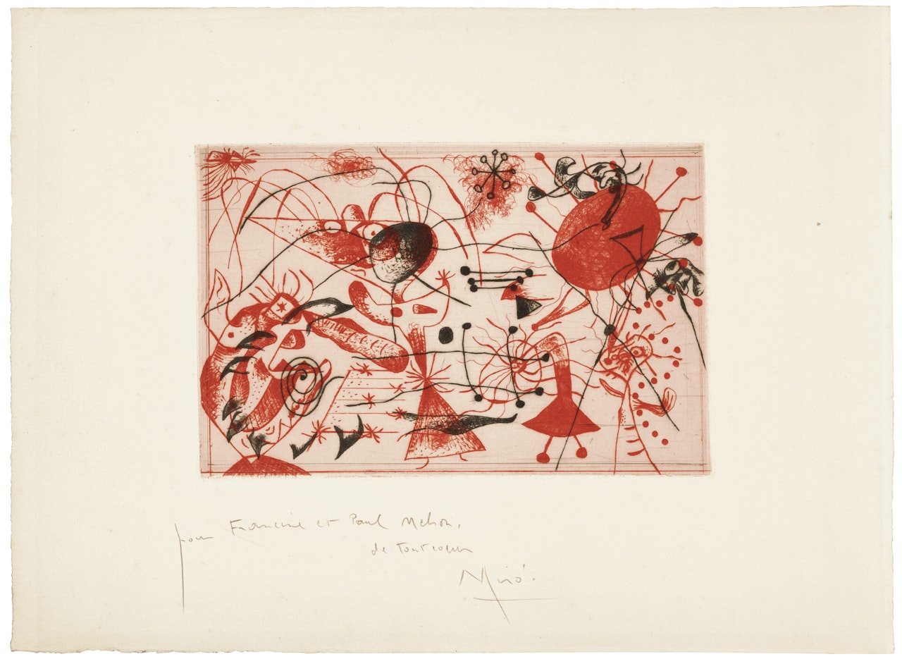 Série noire et rouge: one plate by Joan Miró