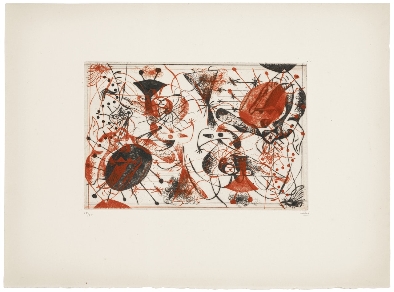 Série noire et rouge: one plate by Joan Miró