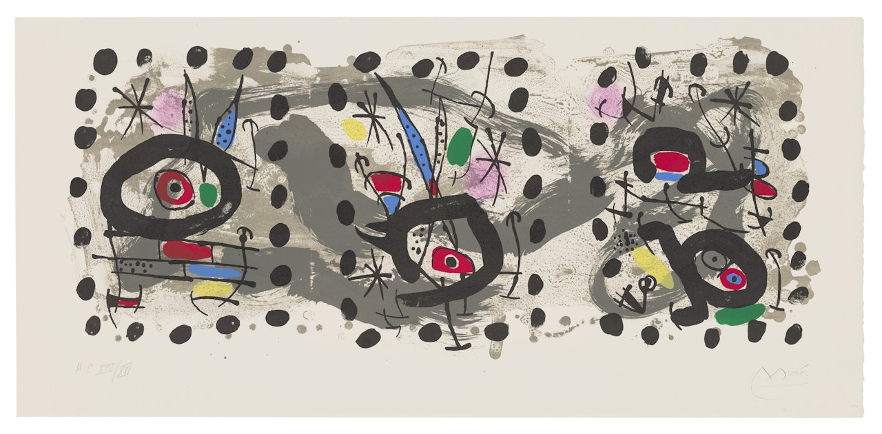 Oiseau solaire, oiseau lunaire, étincelles by Joan Miró