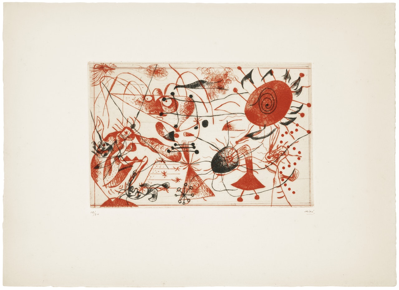 Série noire et rouge: one plate by Joan Miró