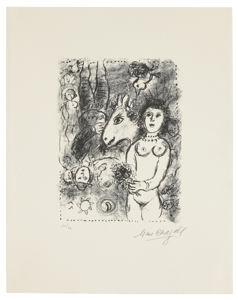 Nu au petit Bouquet by Marc Chagall