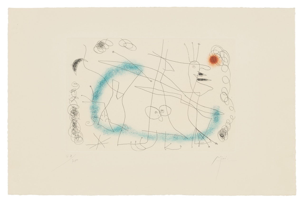 Strip-tease in blue by Joan Miró
