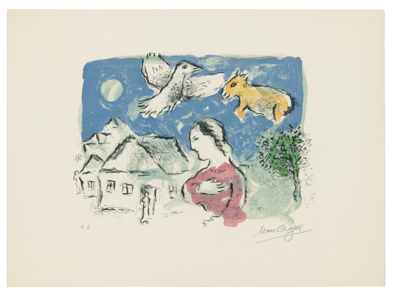 Le village (2ème état) by Marc Chagall