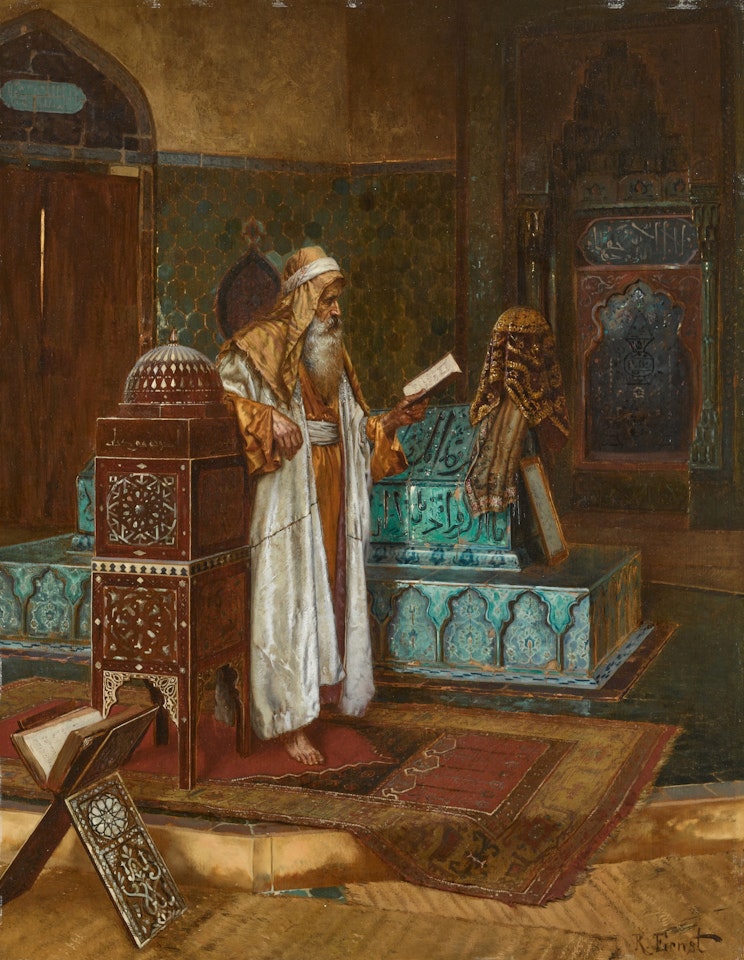 Reciting the Koran by Rudolf Ernst