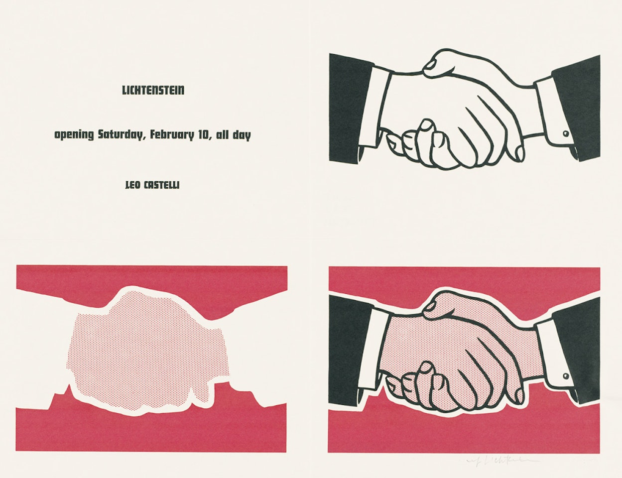 Handshake Poster by Roy Lichtenstein