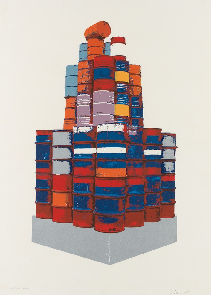56 Stacked Barrels by Christo