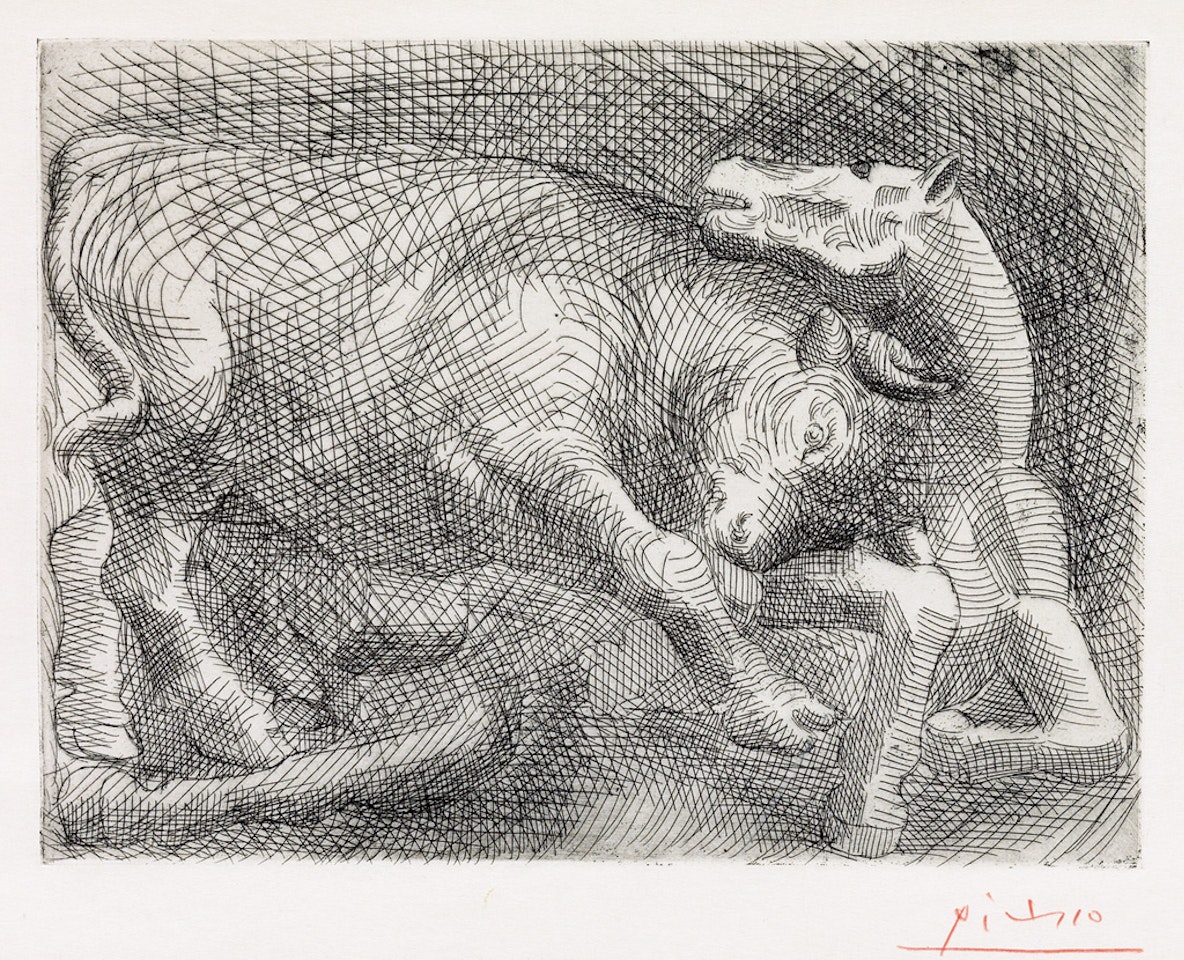 Taureau attanquant un Cheval by Pablo Picasso