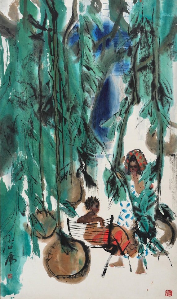 Girls under Tree by Shi Hu