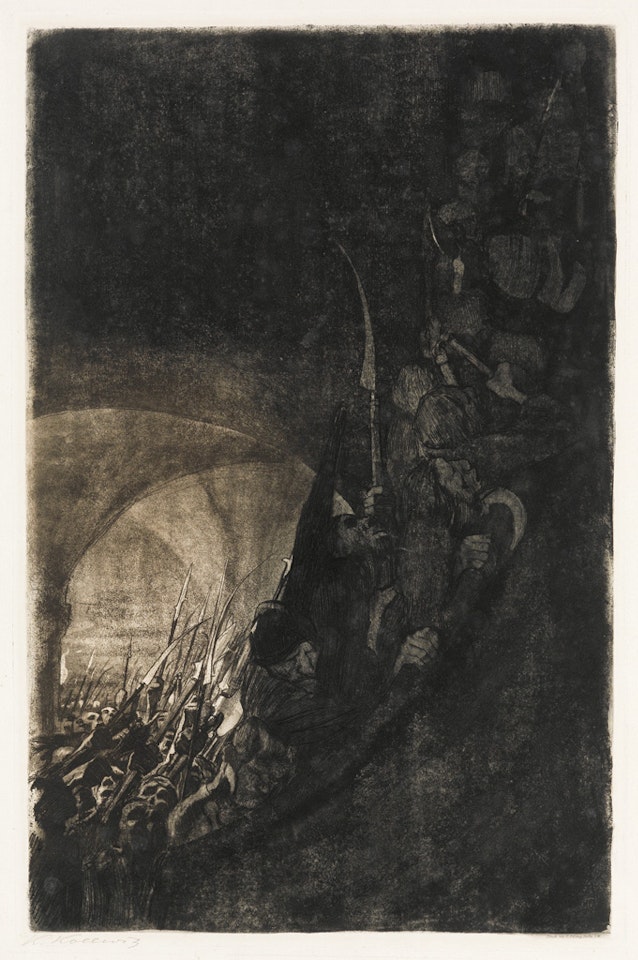Bewaffnung in einem Gewölbe by Kathe Kollwitz