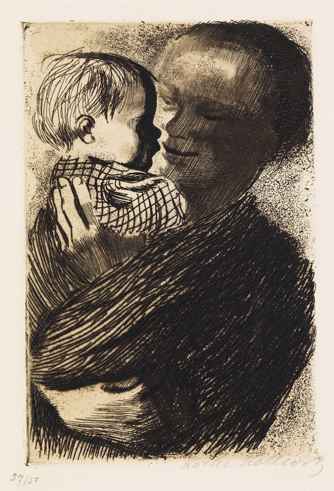 Mutter mit Kind auf dem Arm by Kathe Kollwitz