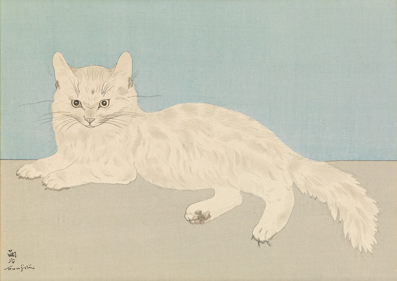 Chat Blanche by Leonard Tsuguharu Foujita