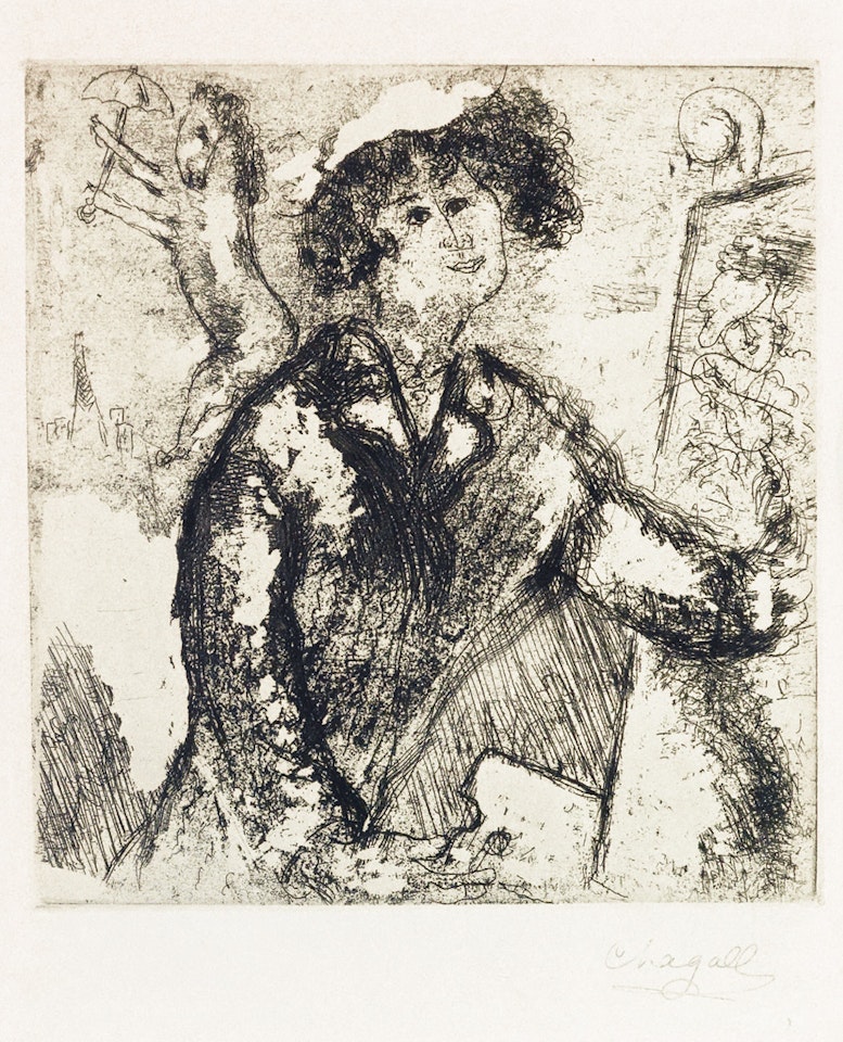 Autoportrait au chevalet by Marc Chagall