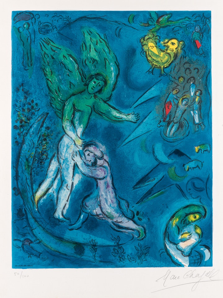La Lutte de Jacob et de l'Ange by Marc Chagall