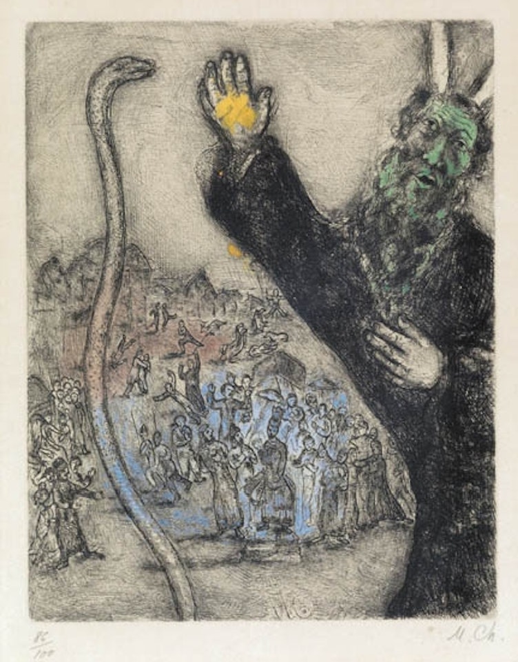 Moïse et Le Serpent by Marc Chagall