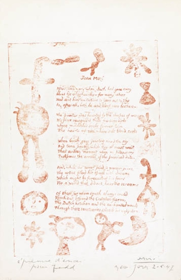 A Poem for Joan Miró by Joan Miró