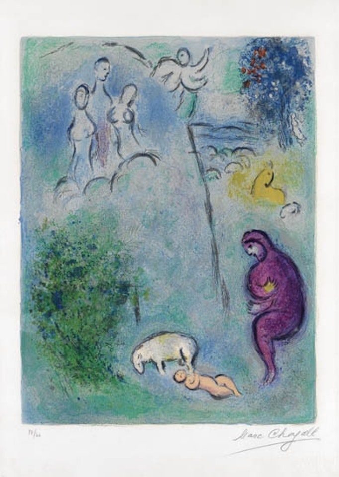 Découverte de Chloé par Daphnis by Marc Chagall